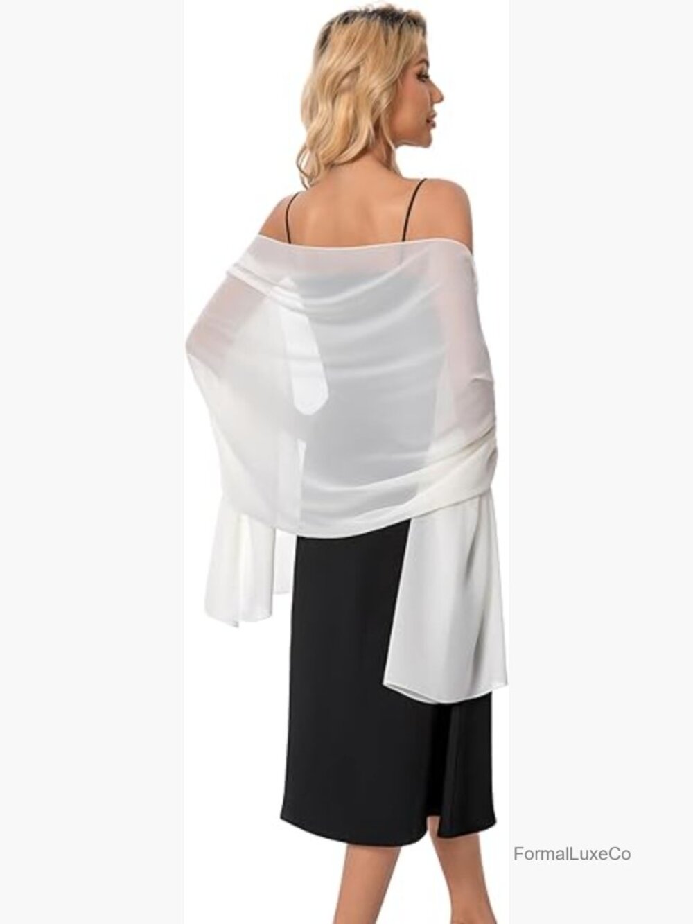 Elegant Chiffon Shawl Wrap for Evening Dresses Wedding Stole Scarf
